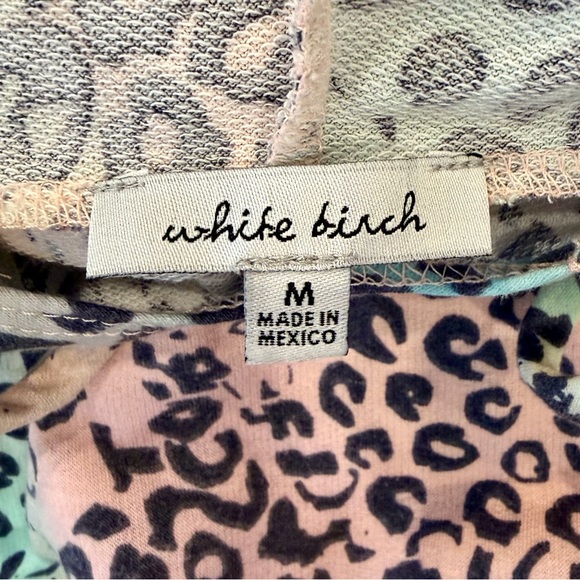 White Birch Rare Rainbow Neon Animal Print Leopard Hoodie Medium 90’s Style - Picture 11 of 11